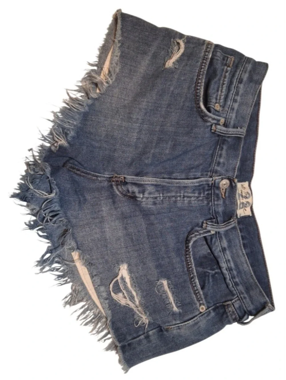 We The Free Distressed Denim Cut-Off Shorts  (free people) - Size 28